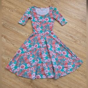 LuLaRoe Colorful Floral Midi Dress